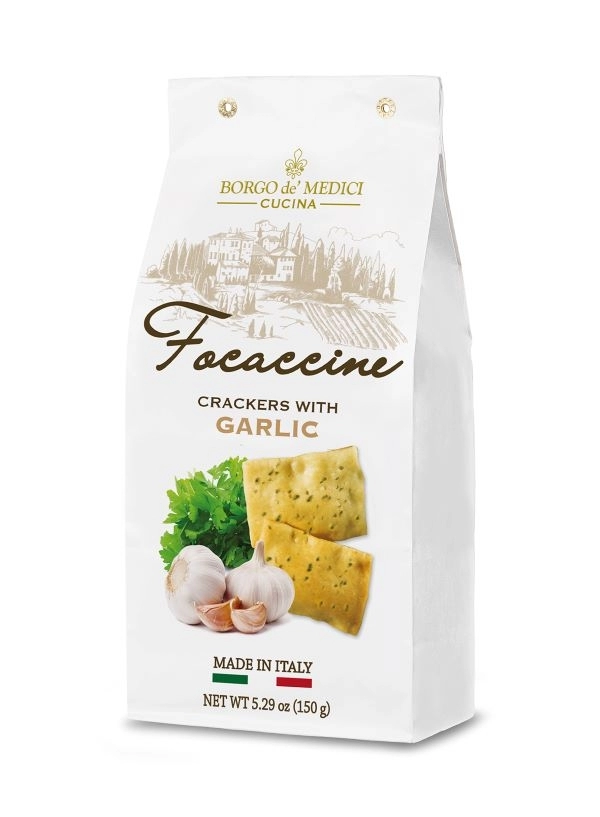 Crackers Focaccine cu Usturoi Borgo Di Medici 150G 0